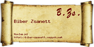 Biber Zsanett névjegykártya